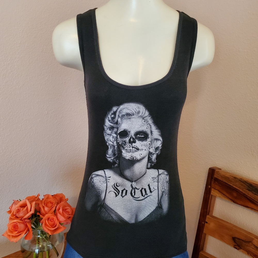 So Cal Dead Marilyn Monroe Tank Top SzL